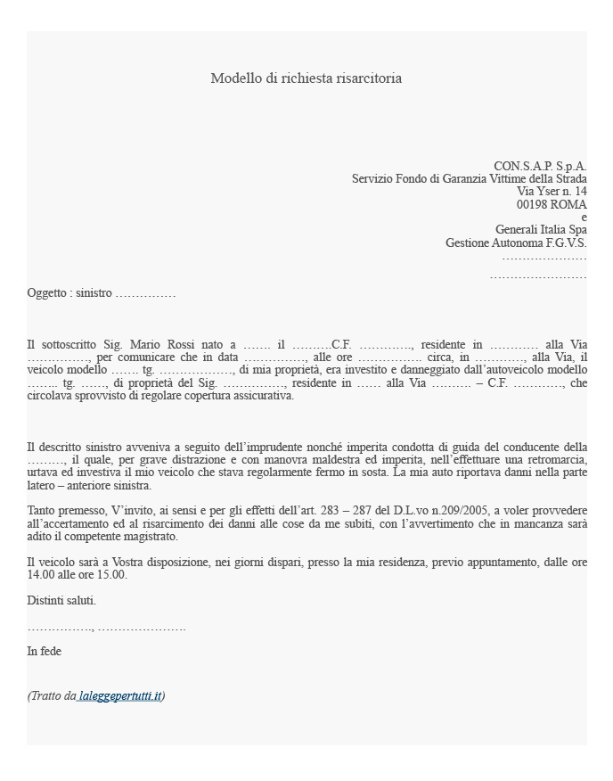 incidente con non assicurato