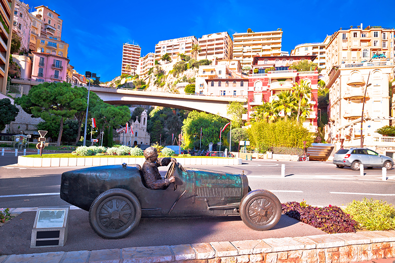 Monaco city street and landmarks view, Principality of Monaco